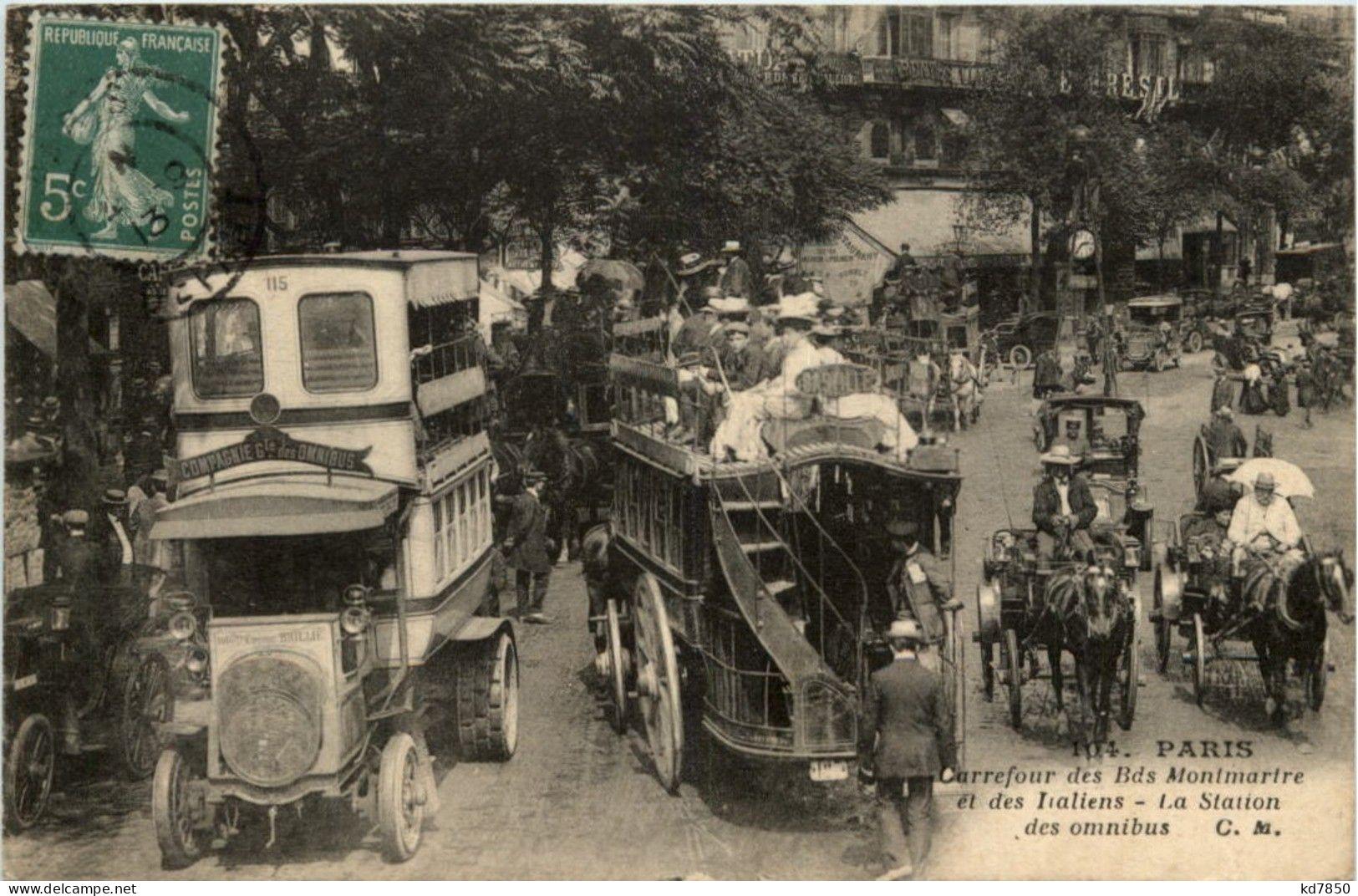 Paris - Carrefour Des Bds Montmartre - Omnibus - Otros & Sin Clasificación