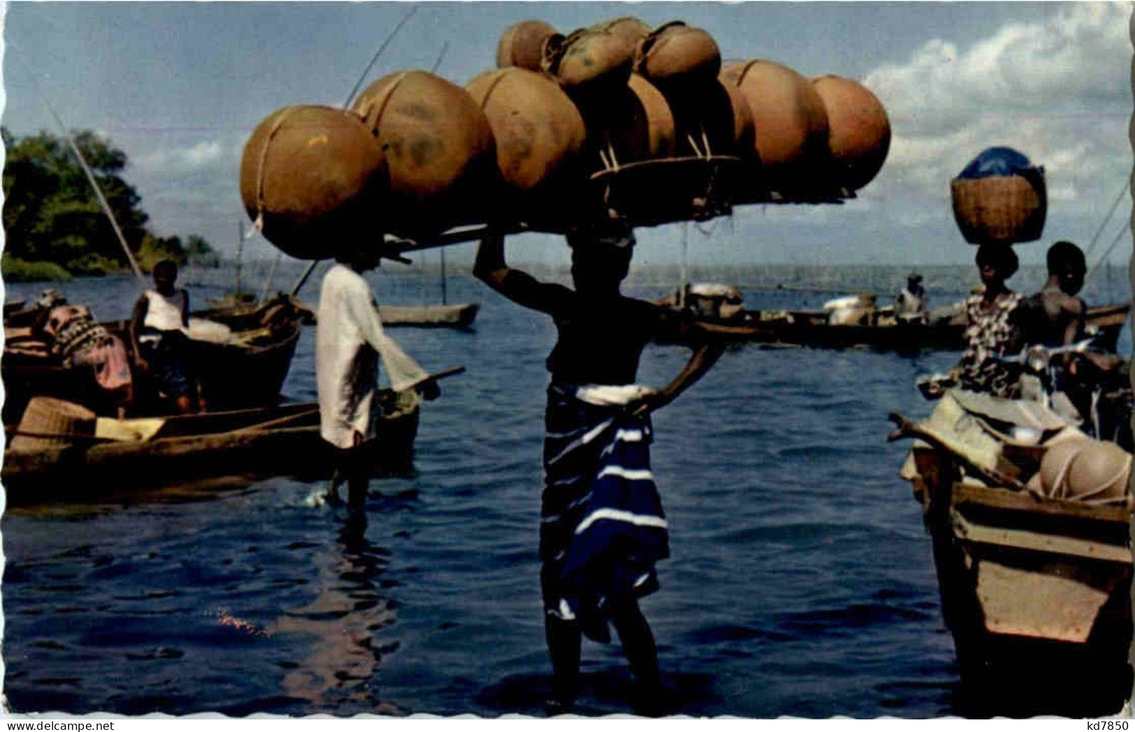 Girl Carrying Gourds - Unclassified