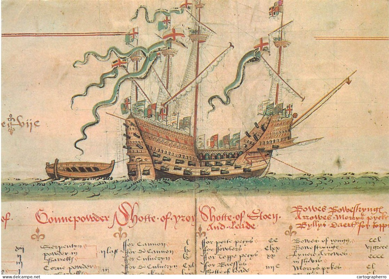 Navigation Sailing Vessels & Boats Themed Postcard Henry VIII's Warship Mary Rose - Sailing Vessels