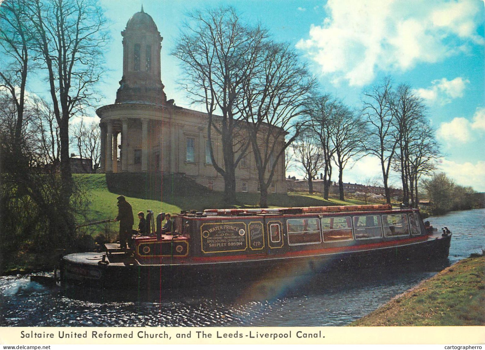 Navigation Sailing Vessels & Boats Themed Postcard Soltaire United Reformed Church Leeds Liverpool Canal Barge - Voiliers