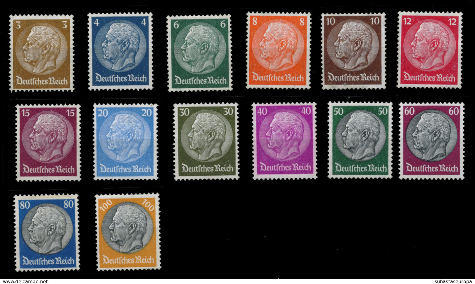 ALEMANIA IMPERIO. ** 441, 443, 445/47, 449, 451, 452, 454, 456 Y 458/61. Cat. 1072 €. - Unused Stamps
