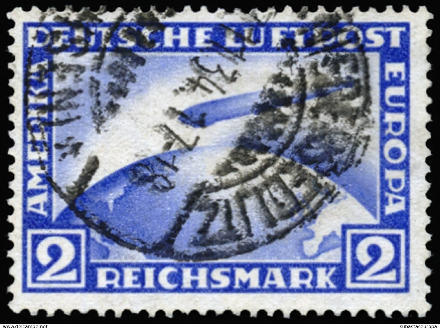 ALEMANIA IMPERIO. Ø Av. 35/37. Zeppelín. Cat. 165 €. - Airmail & Zeppelin