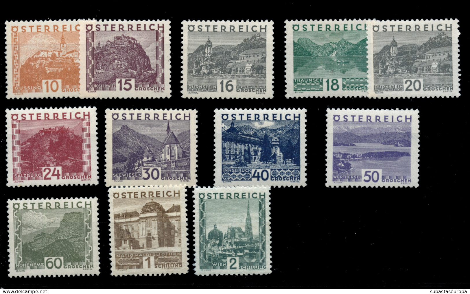 AUSTRIA. * 378/89. Cat. 160 €. - Unused Stamps