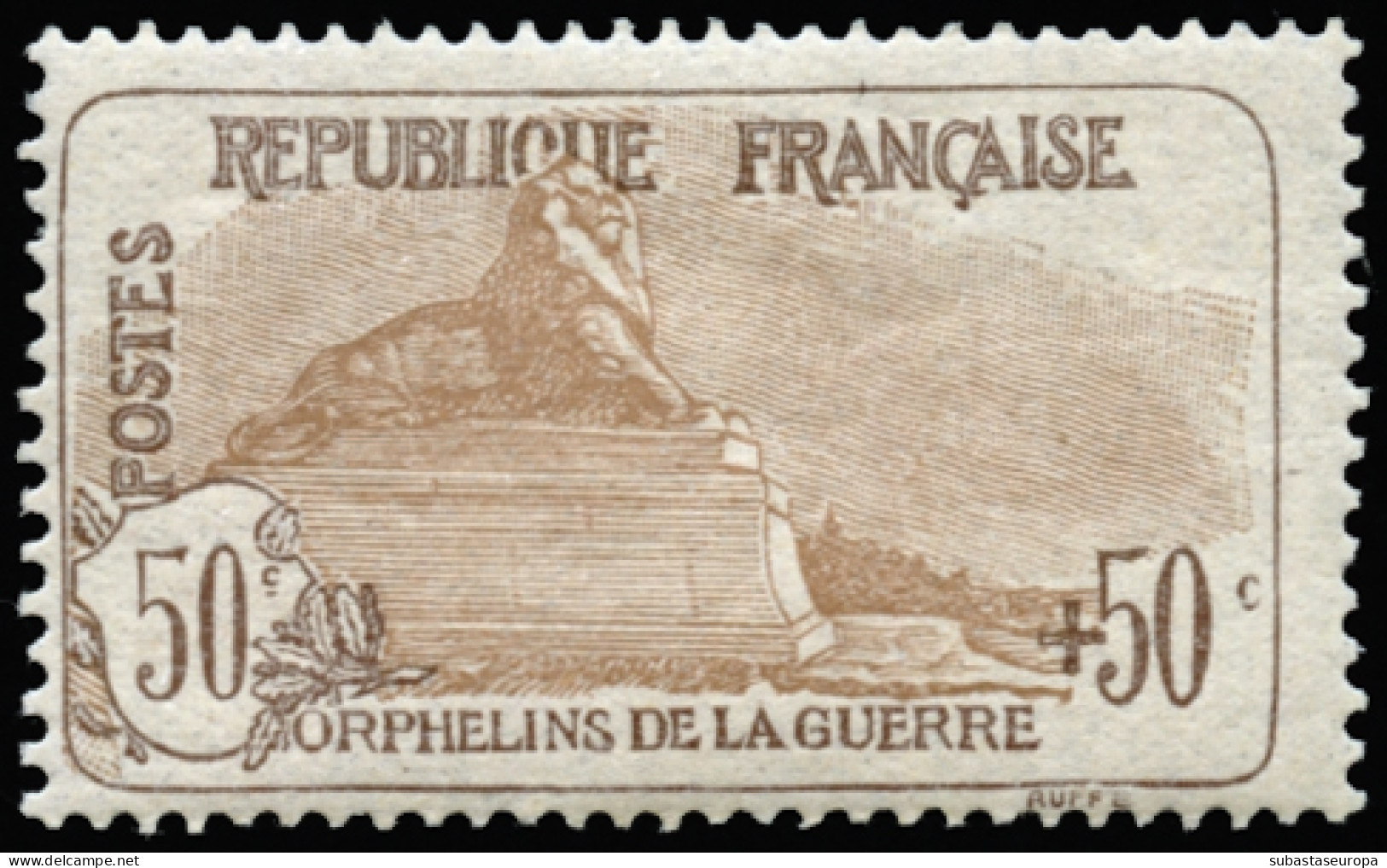 FRANCIA. ** 153. Orphelins. 50 Cts. Inapreciables Adherencias En El Dorso. Centraje Justo Pero Aceptable. Cat. 1000 €. - Unused Stamps