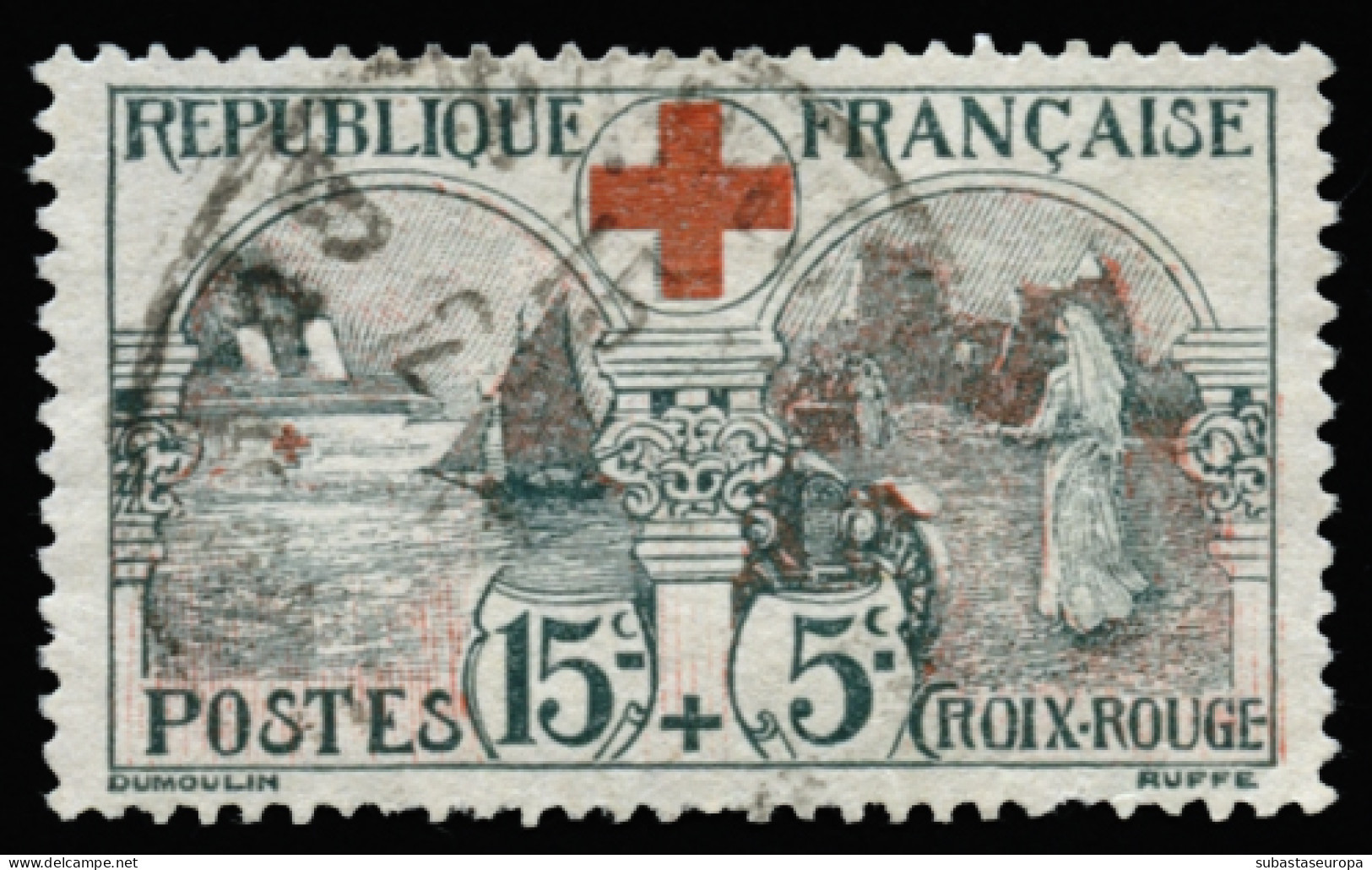 FRANCIA. Ø 156. Cruz Roja. Bonito. Cat. 70 €. - Oblitérés