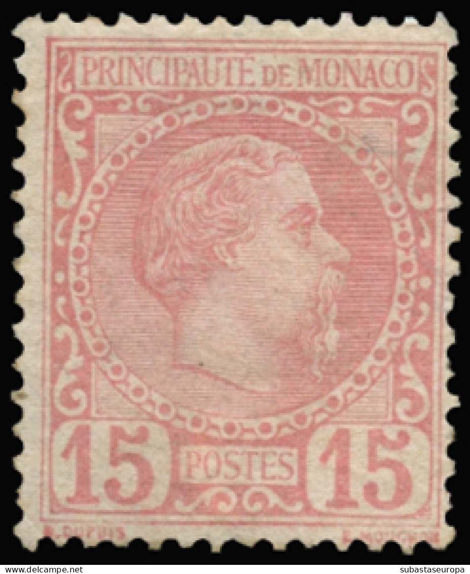 MÓNACO. * 5. Centraje Habitual. Marquilla Roig. Cat. 510 €. - Unused Stamps