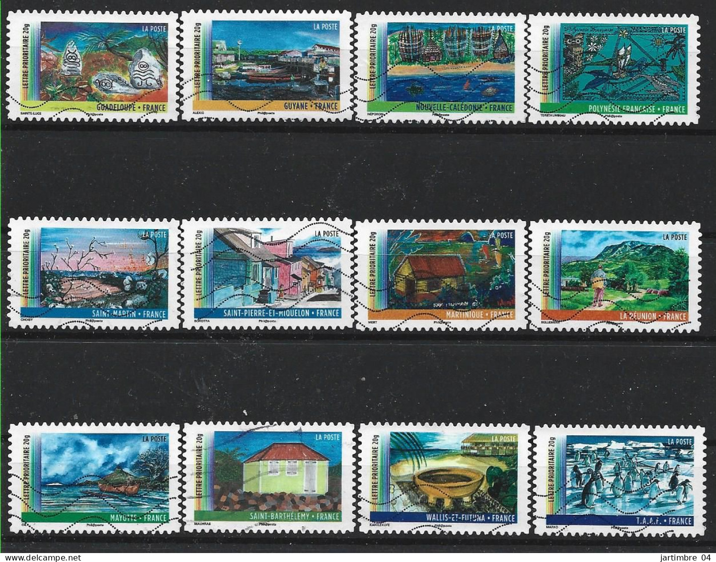 2011 FRANCE Adhesif 636-47 Oblitérés, DOM-TOM, Série  Complète - Used Stamps