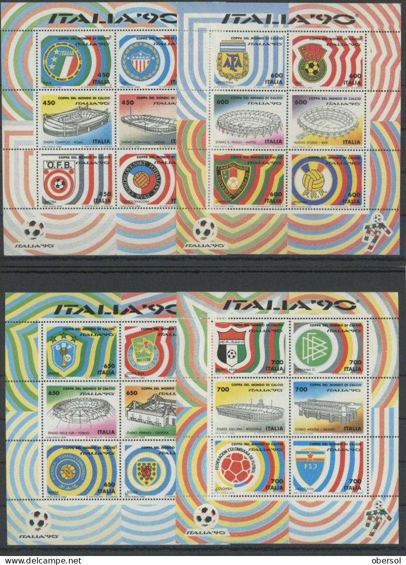 Italy 1990 Worldcup Four Complete MNH Sheets $$$ - 1981-90: Neufs