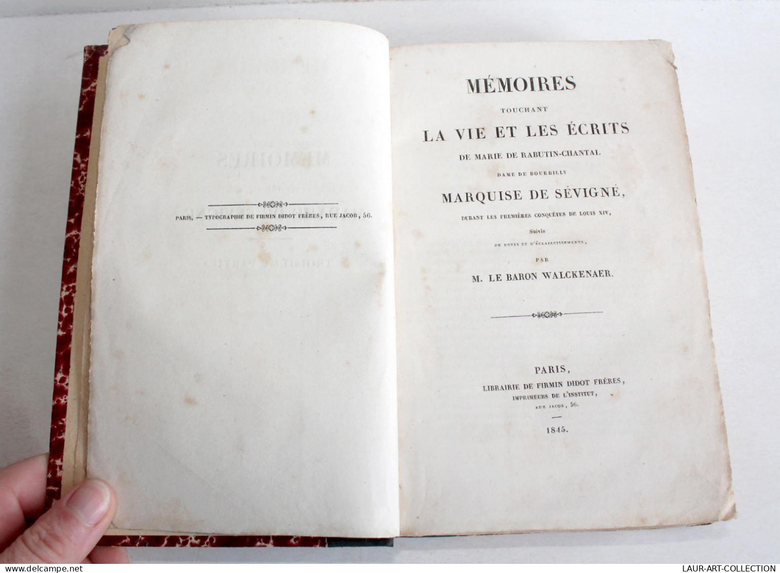 MEMOIRES VIE & ECRITS DE MARIE RABUTIN SEVIGNE, 1er CONQUETE Par WALCKENAER 1845 / ANCIEN LIVRE XIXe SIECLE (2603.115) - 1801-1900