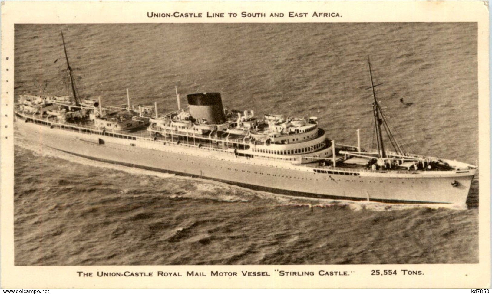 Te Union Castle Royal Mail Motor Vessel Stirling Castle - Steamers