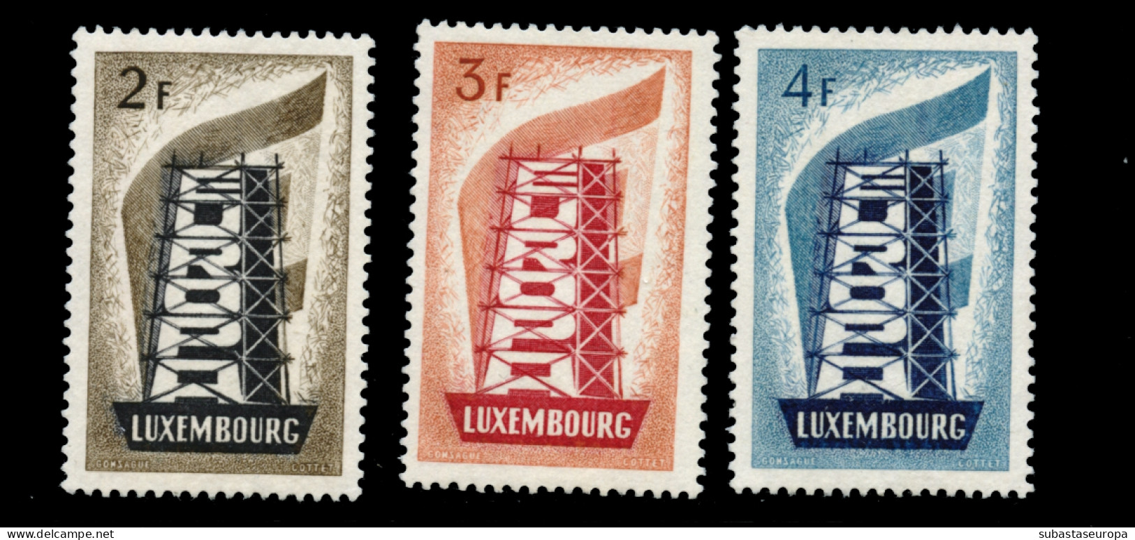 LUXEMBURGO. ** 514/16. Europa '56. Se Incluye Alemania '56 **. Cat. 450 €. - Nuevos