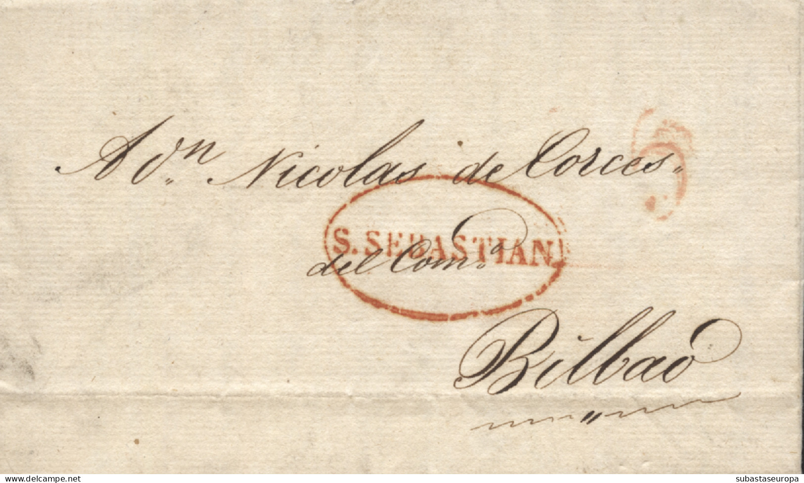 D.P. 11. 1830 (20 SEP). Carta De San Sebastián A Bilbao. Marca 25R. Preciosa. - ...-1850 Voorfilatelie