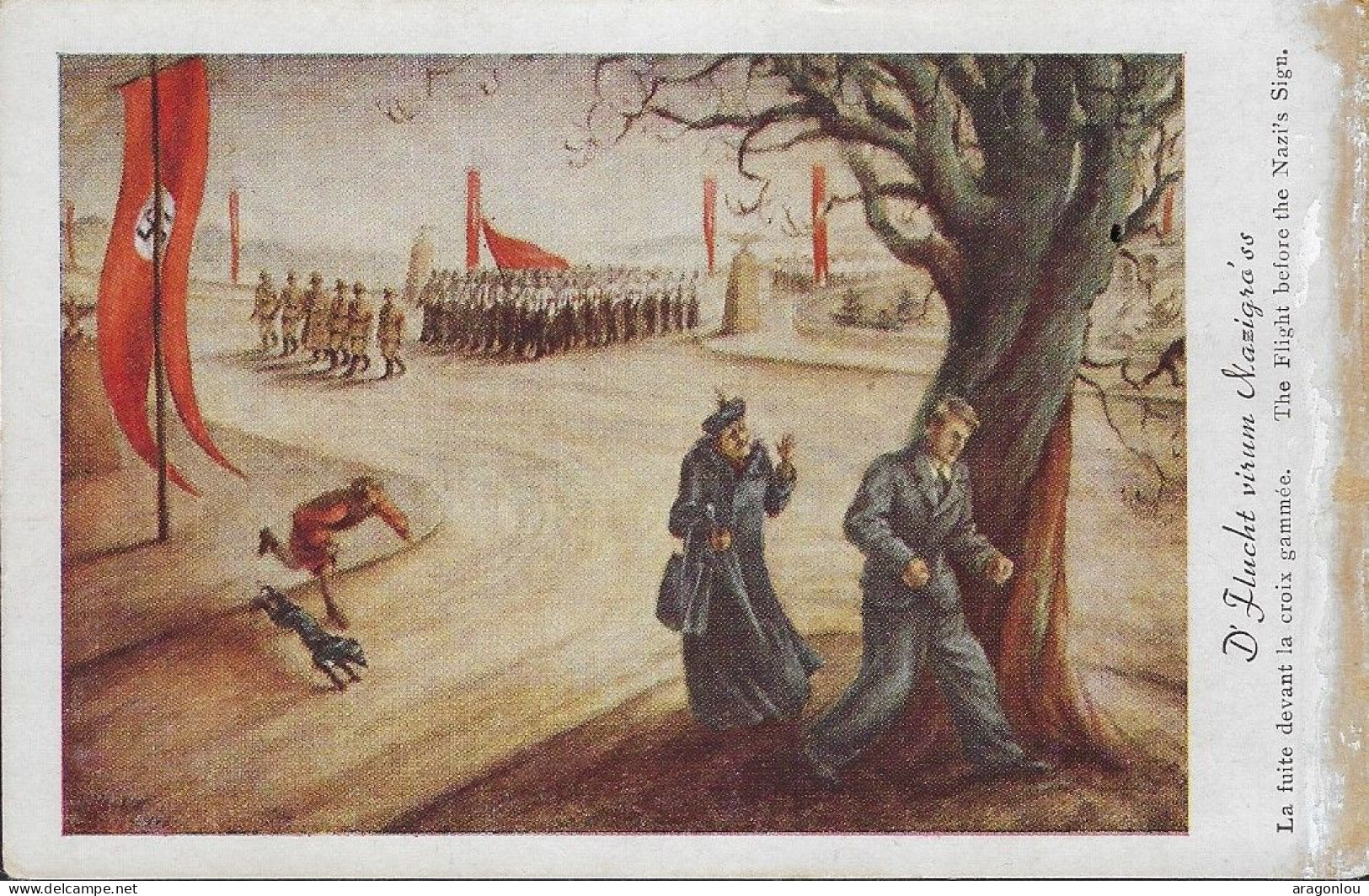 Europa - Deutschland-Drittes Reich - Postkarte  -     D'Flucht Virum Nazigro'ss - War 1939-45