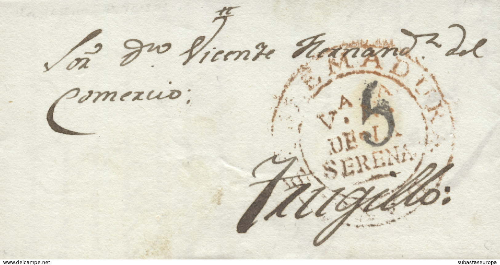 D.P. 13. 1841 (13 JUL). Carta De Villanueva De La Serena A Trujillo. Marca Nº 4R. Bonita. - ...-1850 Prephilately