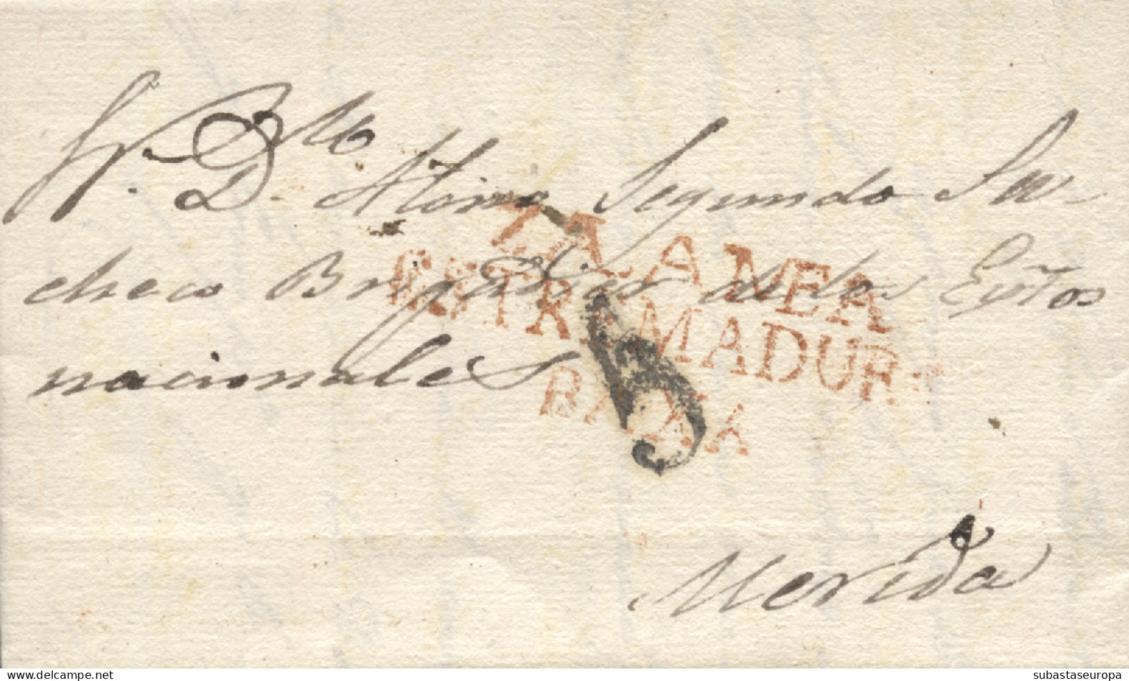 D.P. 13. 1839 (31 AGO). Carta De Zalamea De La Serena A Mérida. Marca Nº 1R. Rara. - ...-1850 Prephilately
