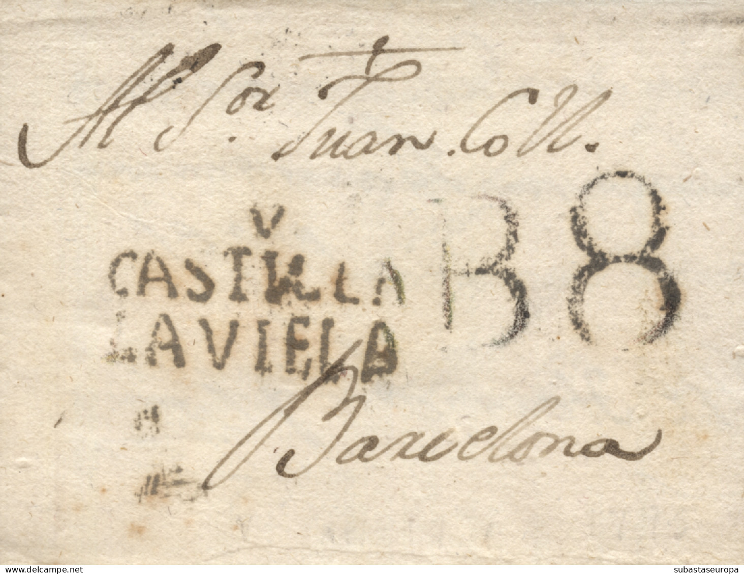 D.P. 14. 1795 (8 OCT). Carta De Valladolid A Barcelona. Marca Nº 9N. Llegada Al Dorso. - ...-1850 Prephilately