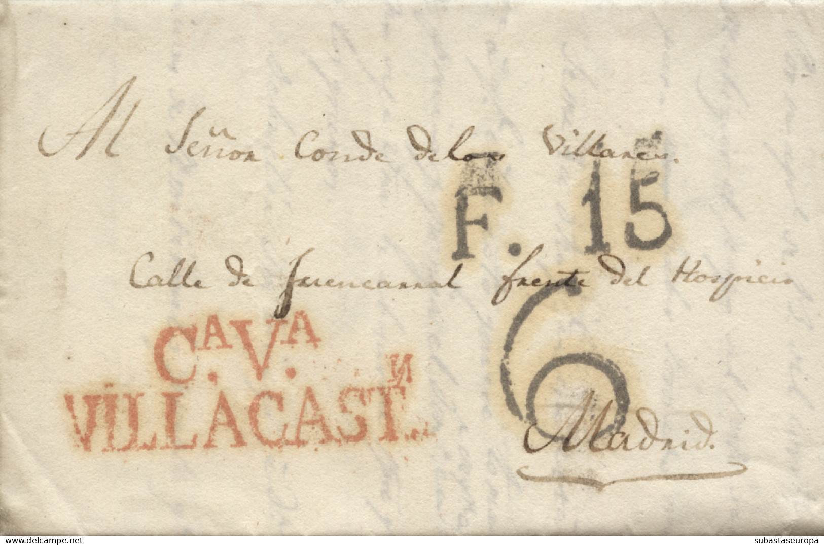 D.P. 14. 1825 (13 FEB). Carta De Villacastín A Madrid. Marca Nº 4R. Lujo. - ...-1850 Prephilately