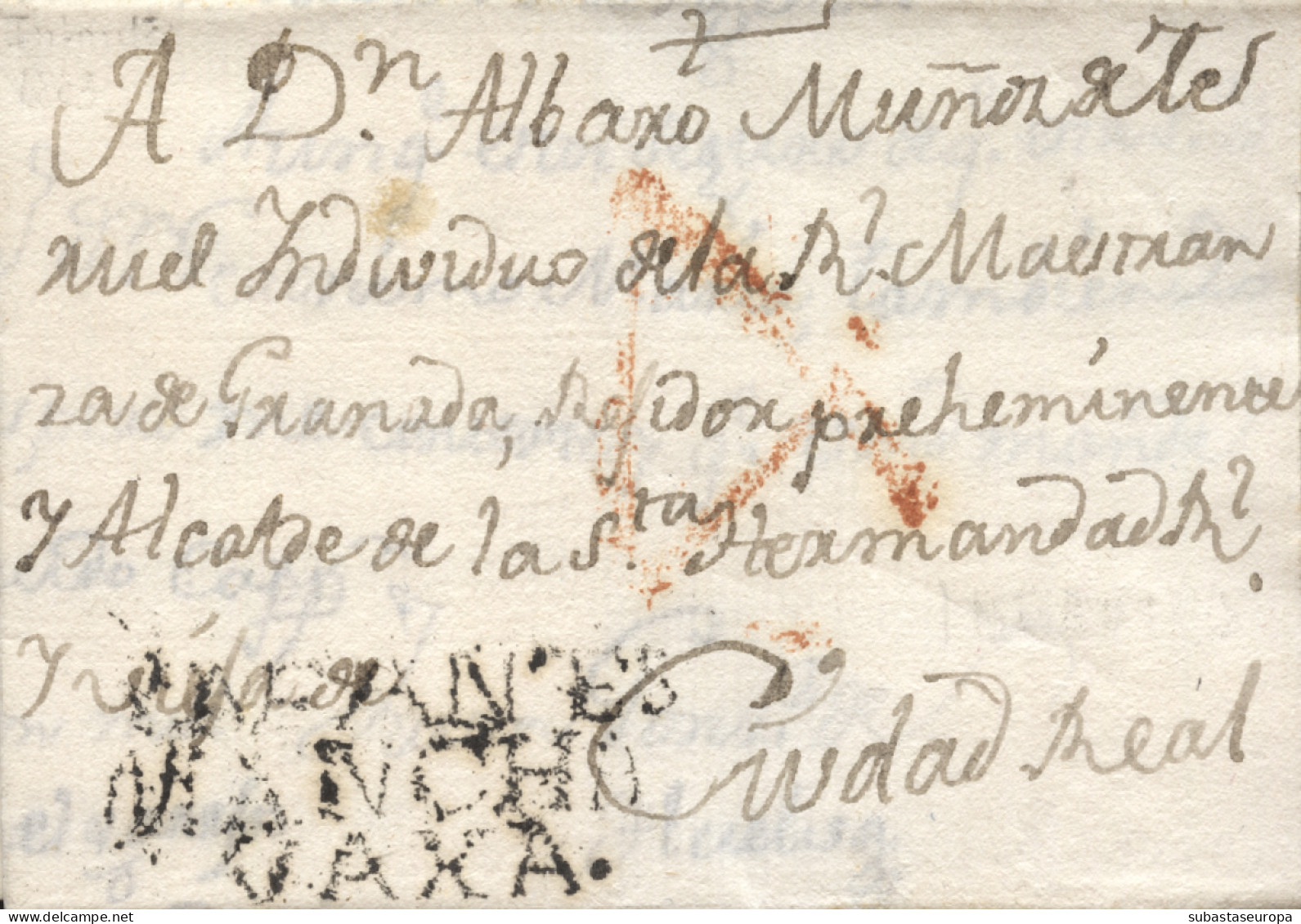 D.P. 23. 1803 (8 OCT). Carta De Infantes A Ciudad Real. Marca Nº 1N. Rara. - ...-1850 Préphilatélie