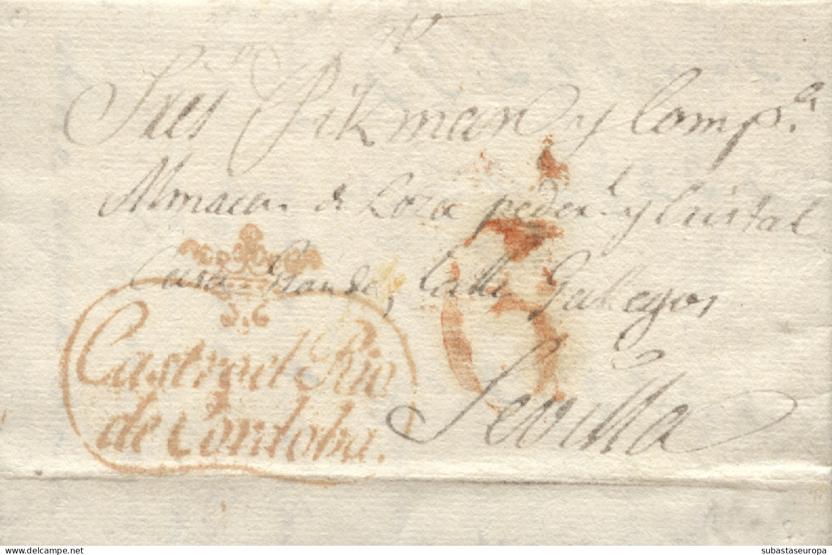 D.P. 24. 1832 (20 SEP). Carta De Castro Del Río A Sevilla. Marca Nº 2R. Lujo. - ...-1850 Voorfilatelie
