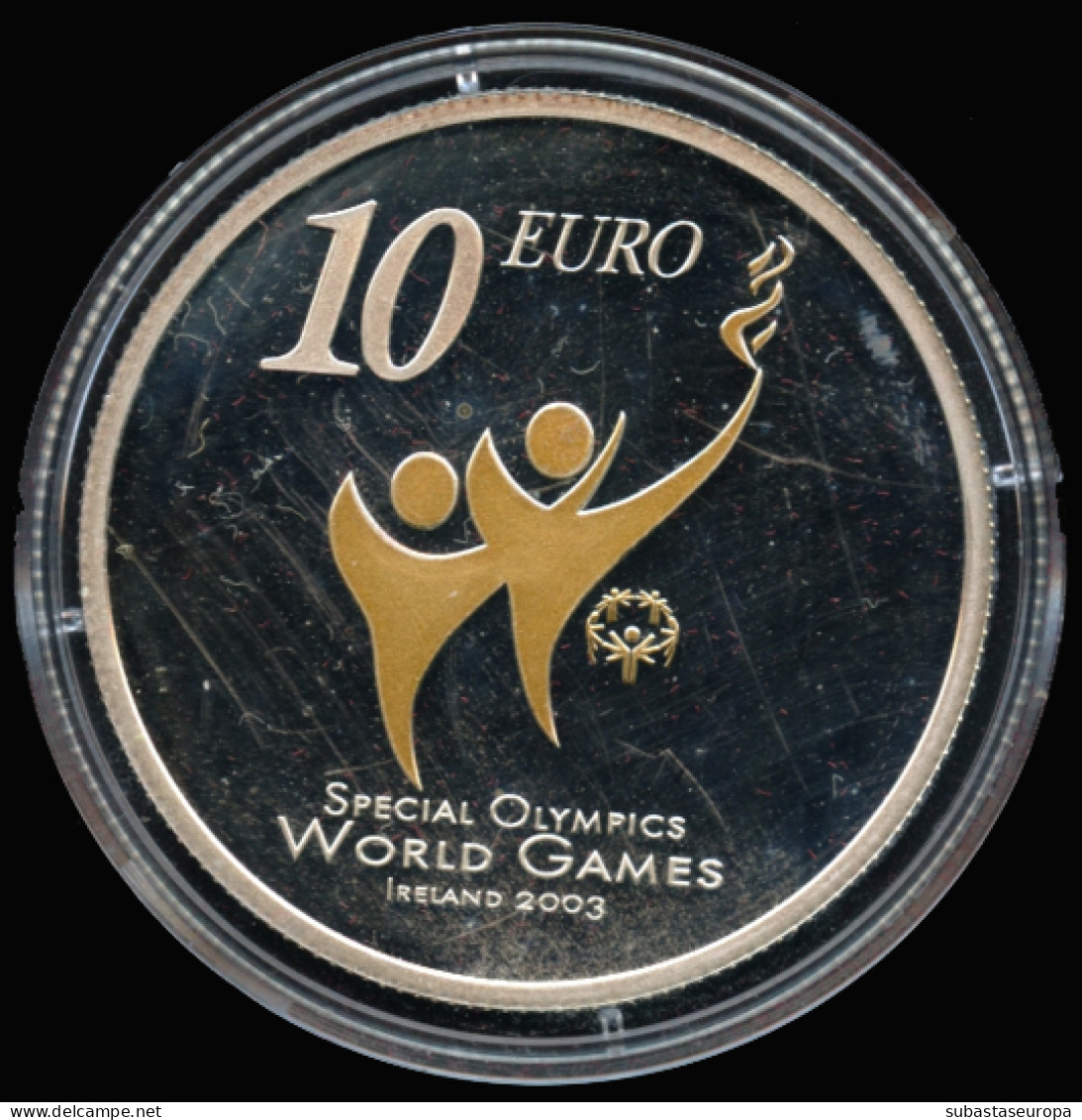 Irlanda. Moneda De Plata De 10 Euros. En Estuche. Dedicada A "Special Olympics World Summer Games", Año 2003. - Ierland