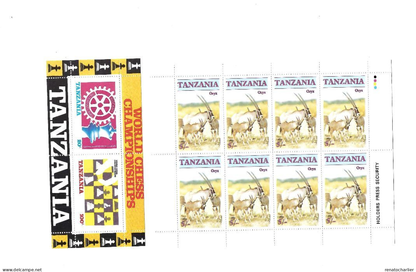 Collection De 9 BF Oblitérés.(Echecs,animaux,autos,) - Tanzania (1964-...)