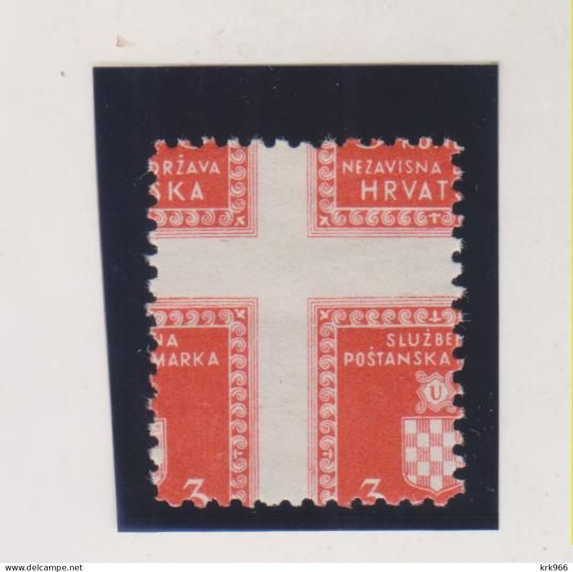 CROATIA WW II  , 3  Kn  Official Great Perforation Error MNH - Kroatië