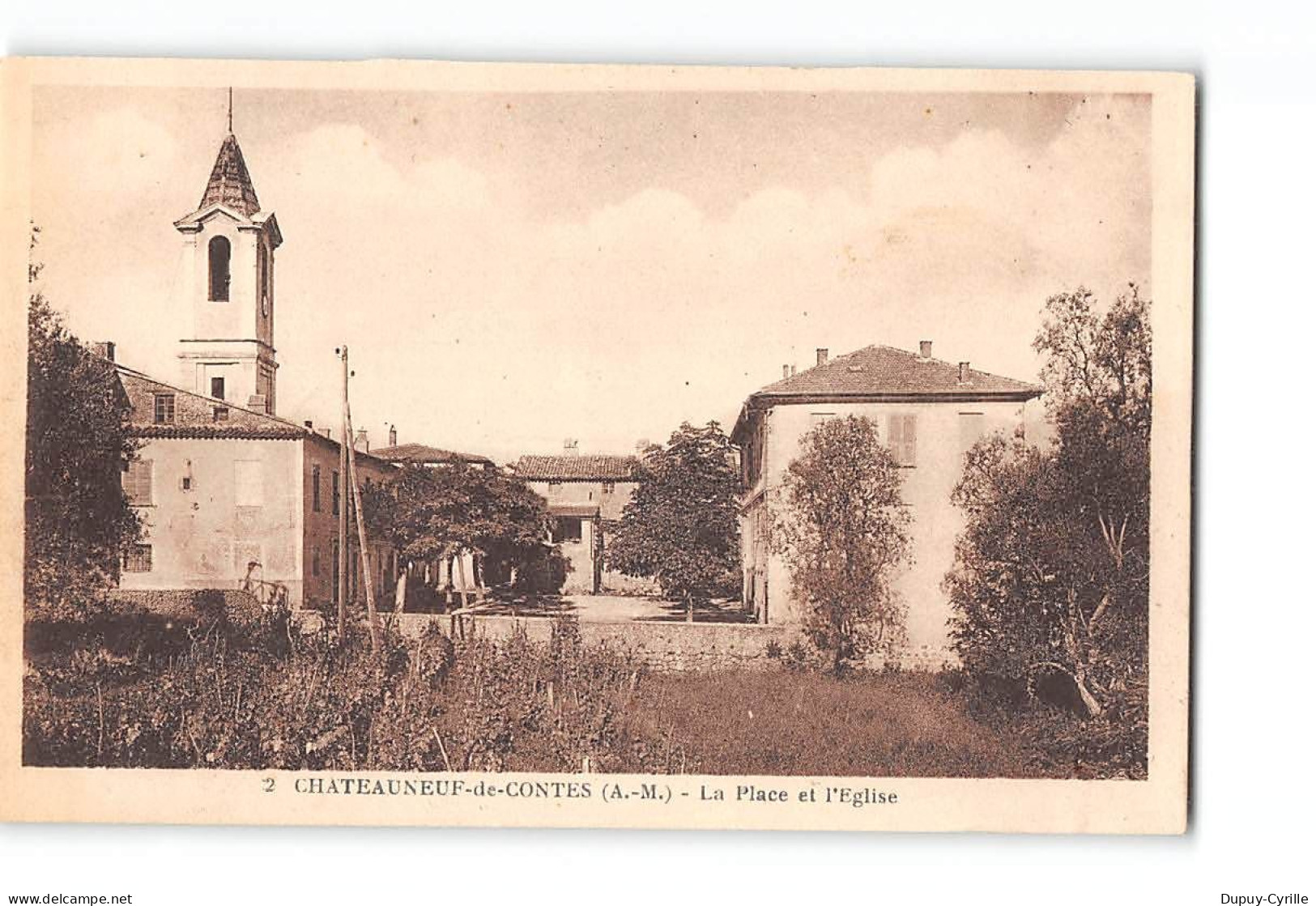 CHATEAUNEUF DE CONTES - La Place Et L'Eglise - Très Bon état - Andere & Zonder Classificatie