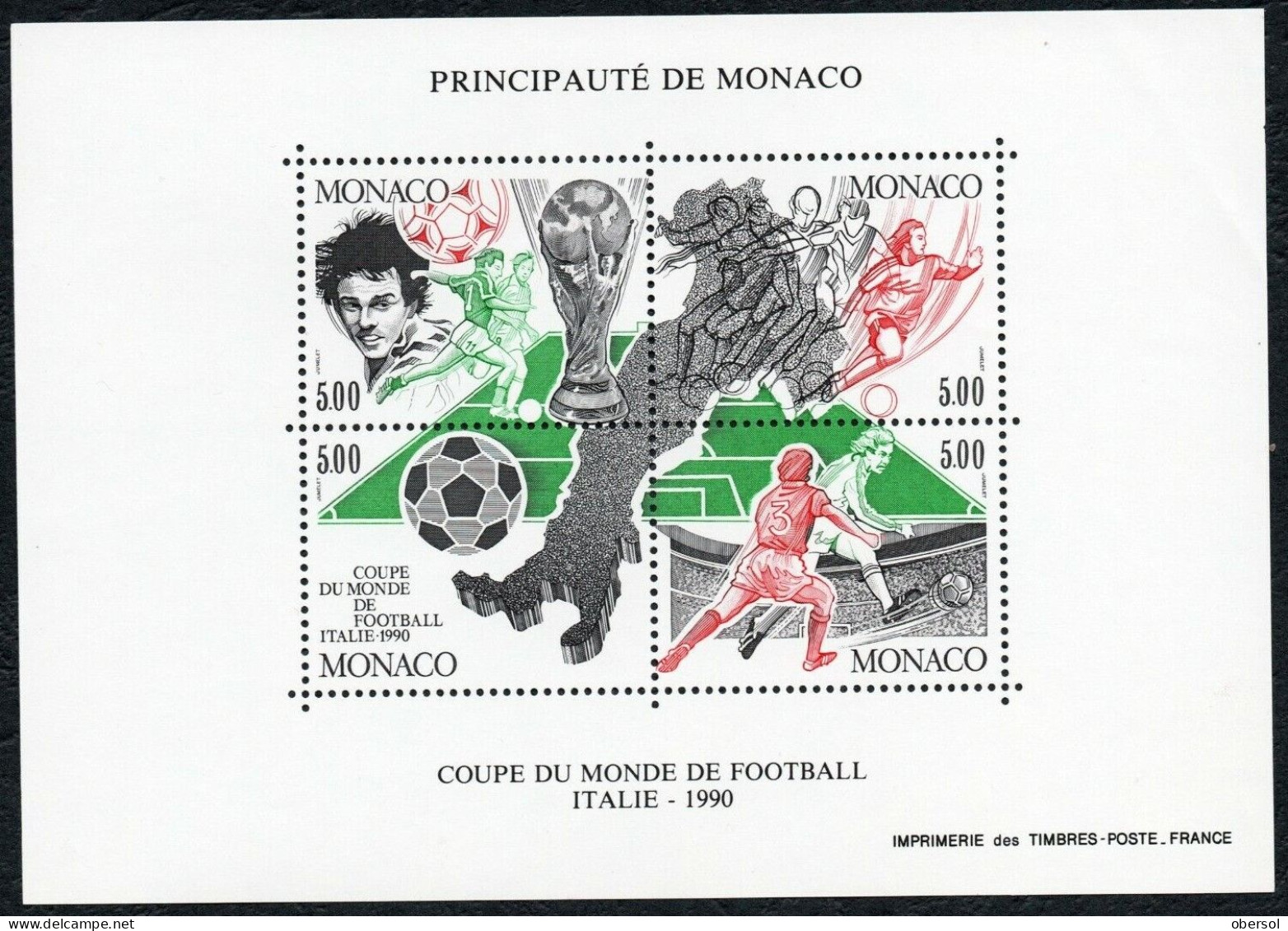 Monaco 1990 - Football World Cup Italy Sports Soccer - Sc 1718 MNH - Unused Stamps