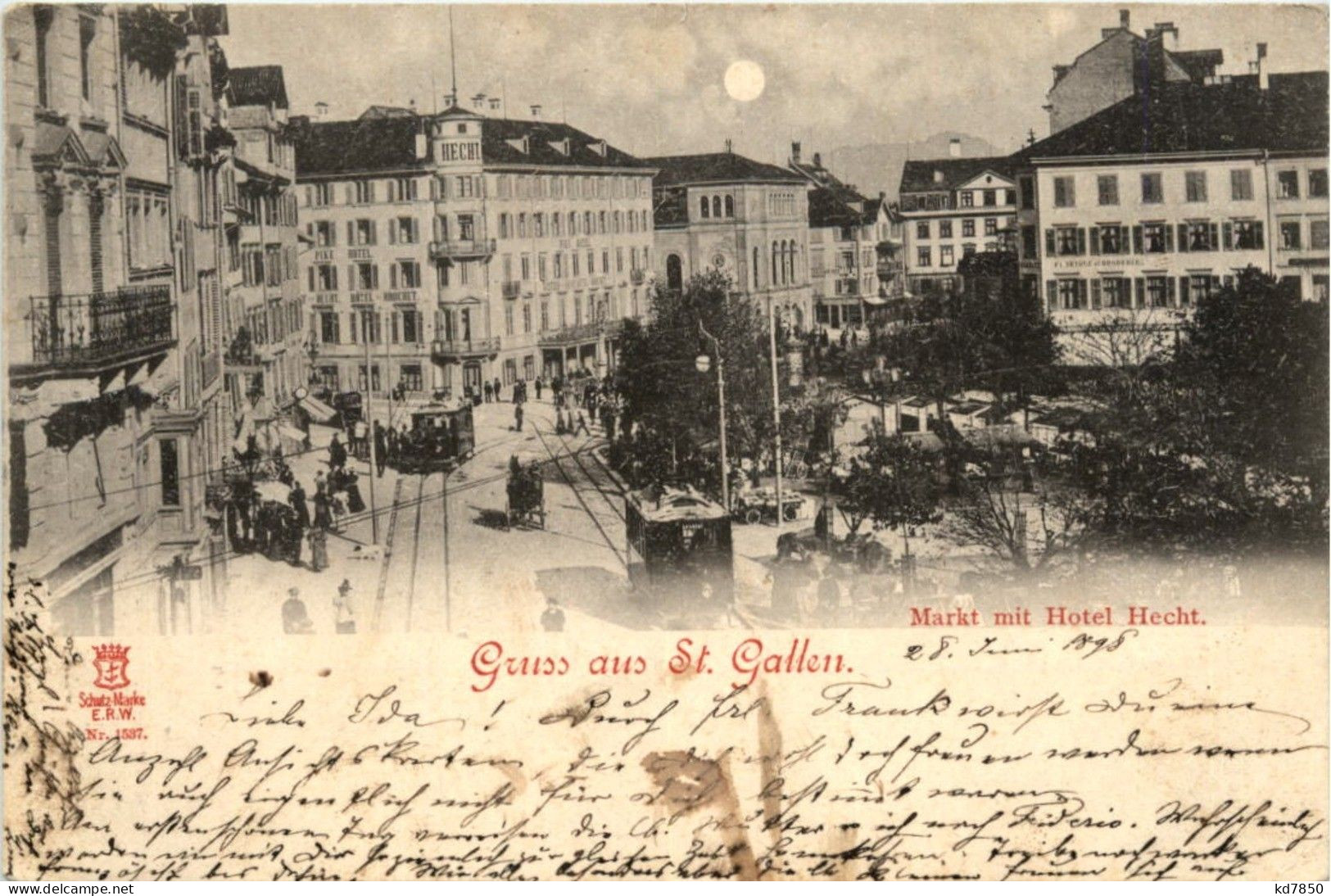 St. Gallen - Markt Mit Hotel Hecht Tram - St. Gallen