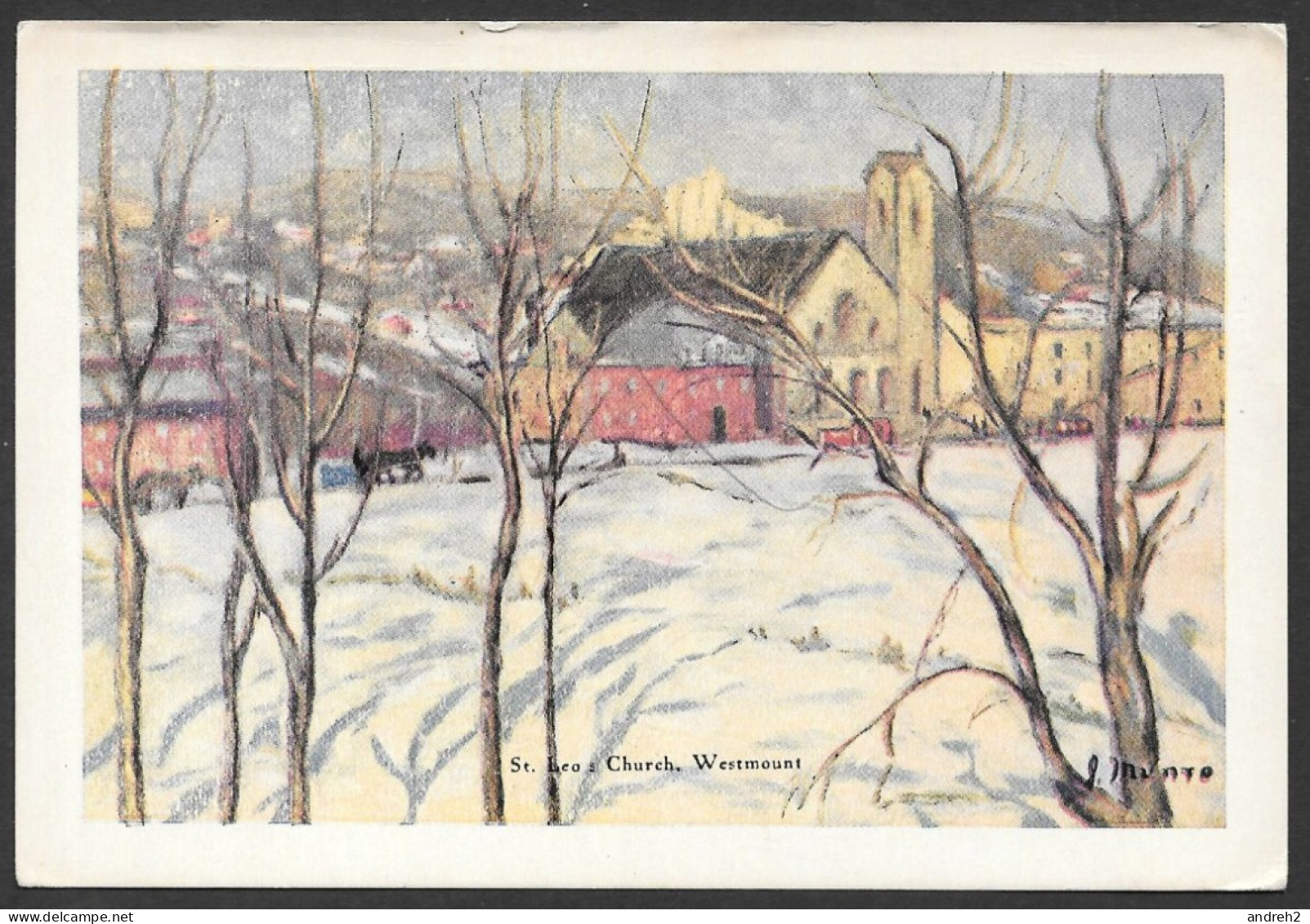 Montreal  Quebec - C.P.A. - St Leo's Church Westmount - Private Postcard Habitant Series - Montreal