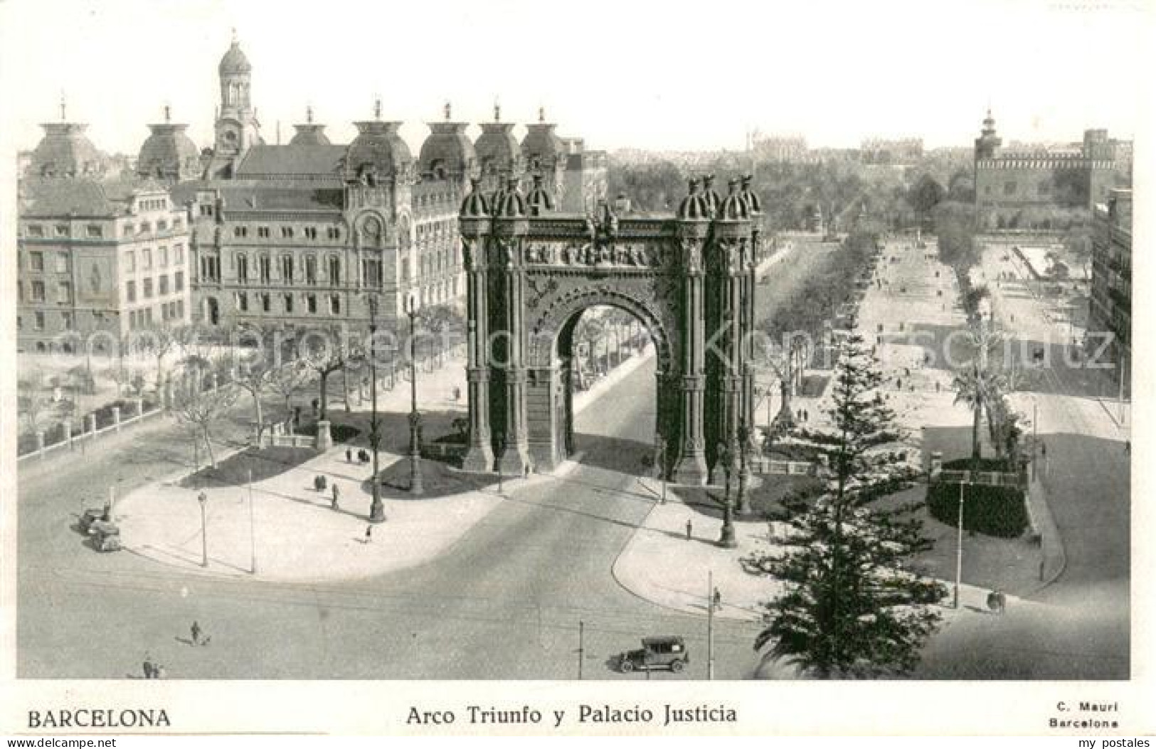 73785797 Barcelona Cataluna Arco Triunfo Y Palacio Justicia Barcelona Cataluna - Andere & Zonder Classificatie