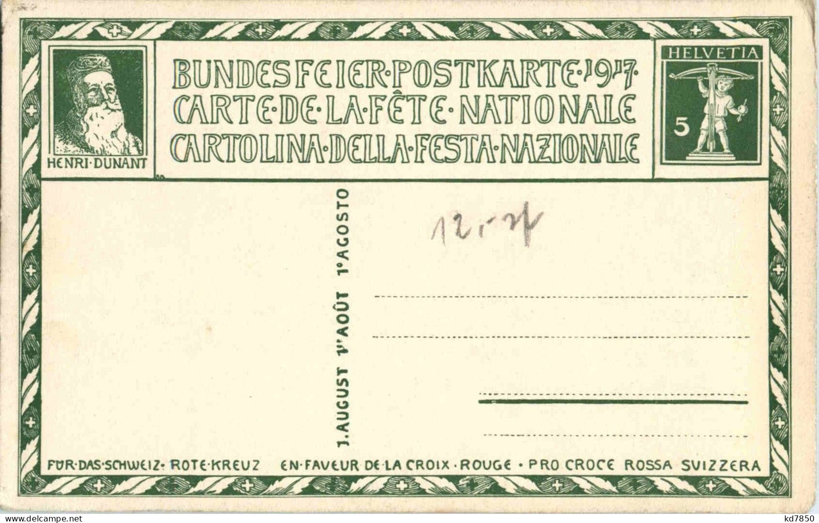 Bundesfeier Postkarte 1917 - Altri & Non Classificati