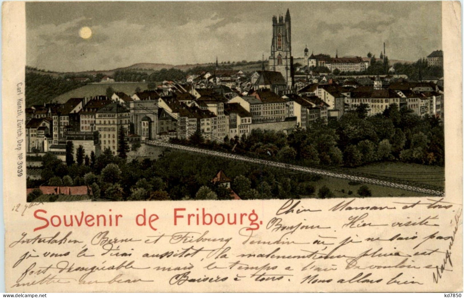 Souvenir De Fribourg - Litho - Fribourg