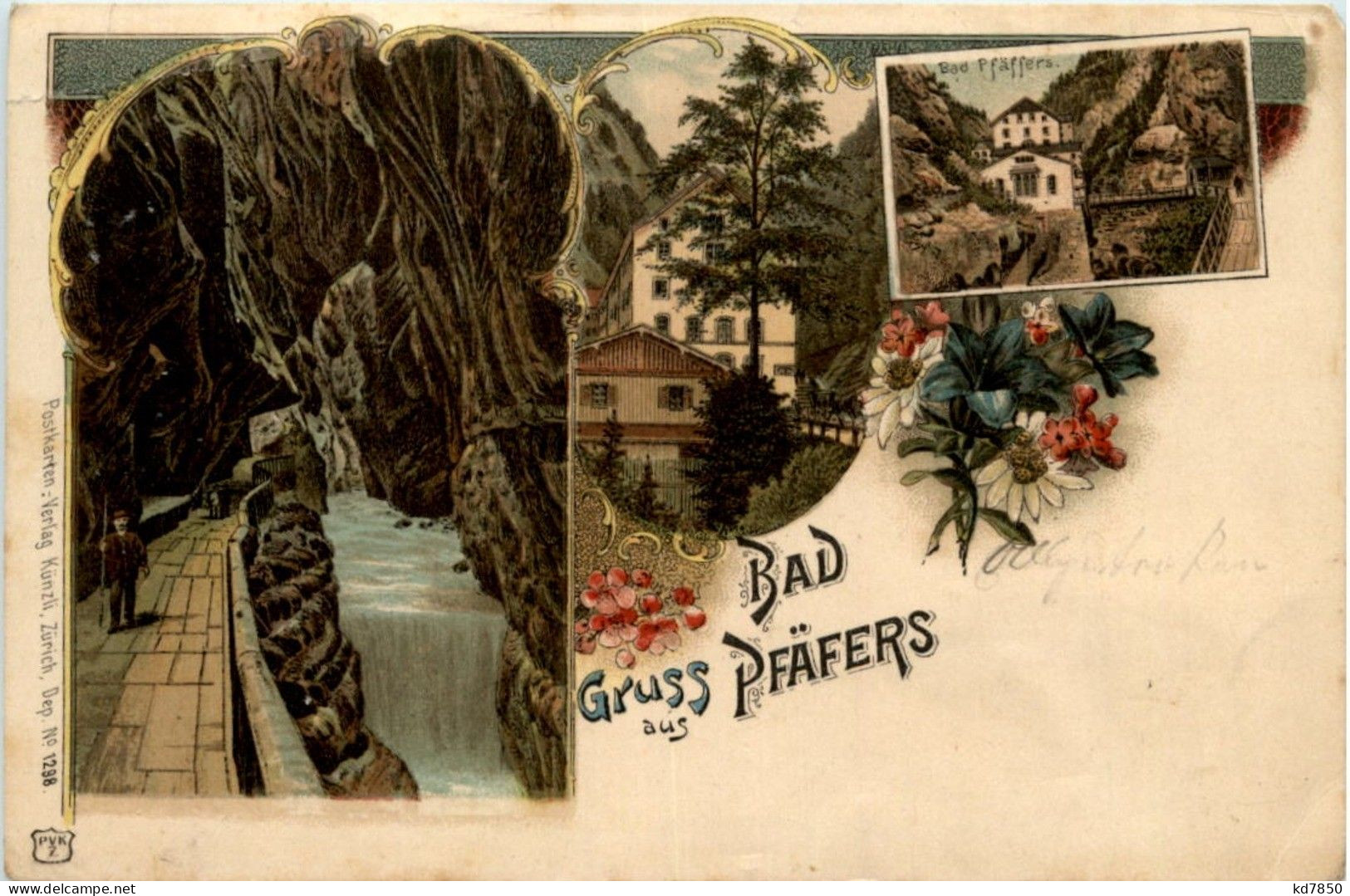 Gruss Aus Bad Pfäffers - Litho - Pfäfers