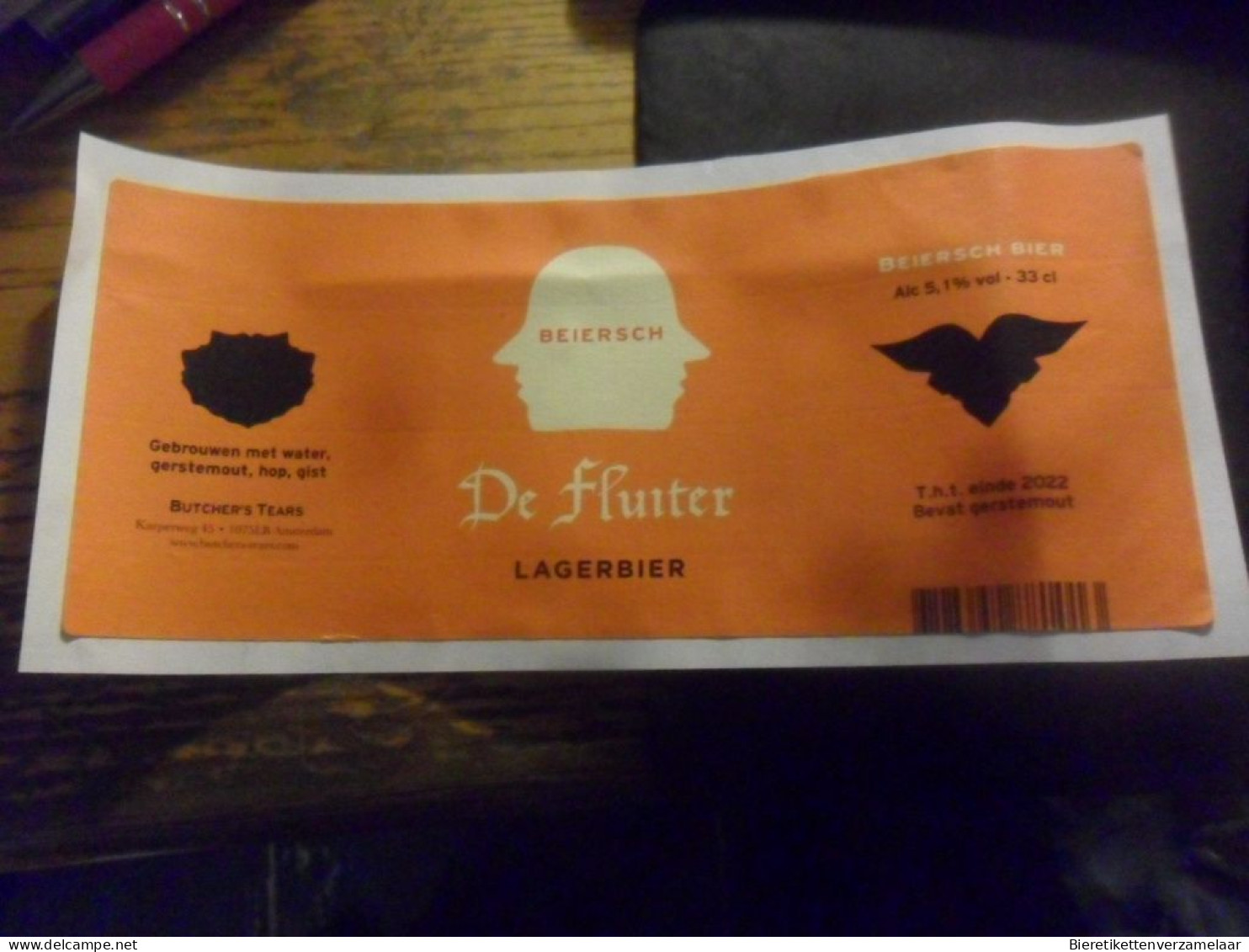 Bieretikett Gebrouwen In Belgie Fluiter - Bier