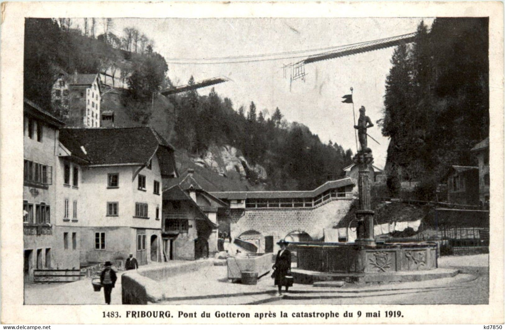 Fribourg - Pont Du Gotteron Apres La Catastrophe 1919 - Fribourg