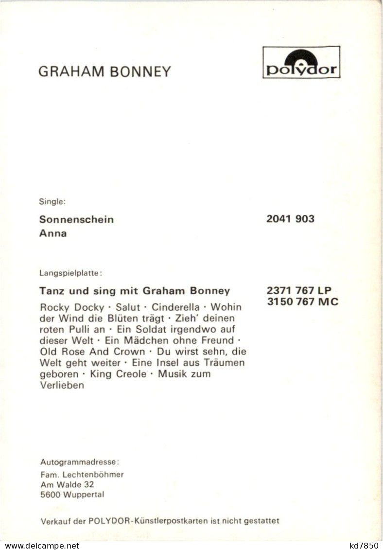 Graham Bonney Mit Autogramm - Musik Und Musikanten