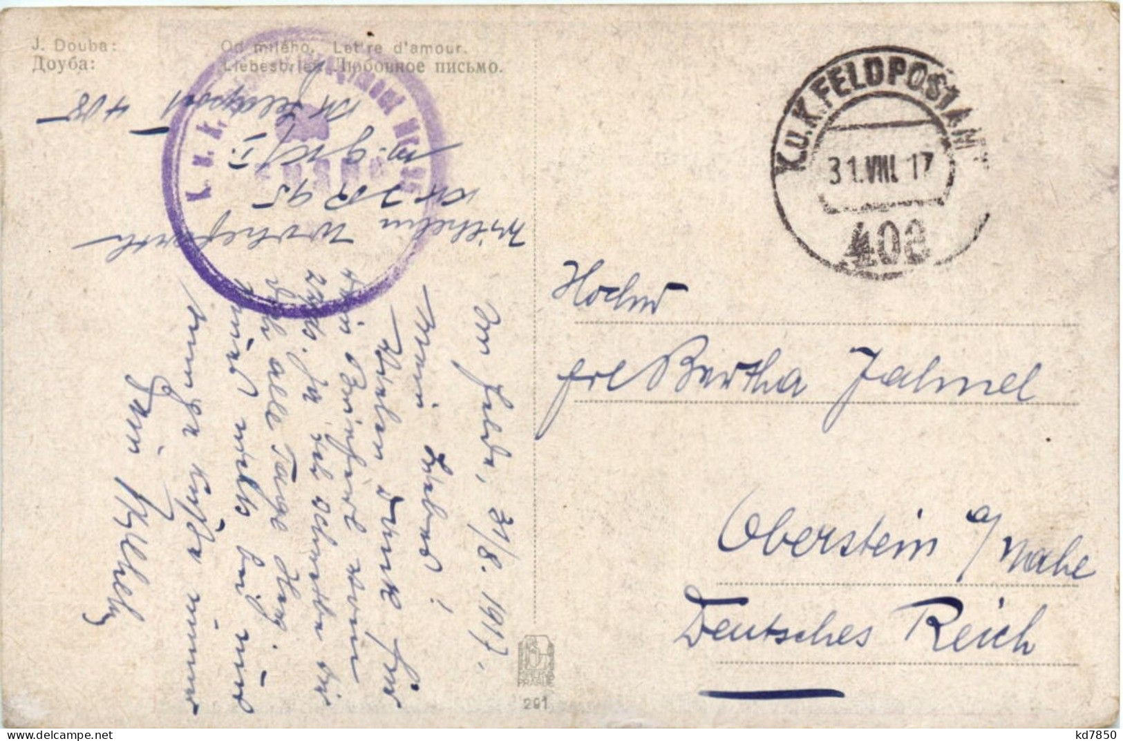 J. Douba - Postbote - Feldpost - Postal Services