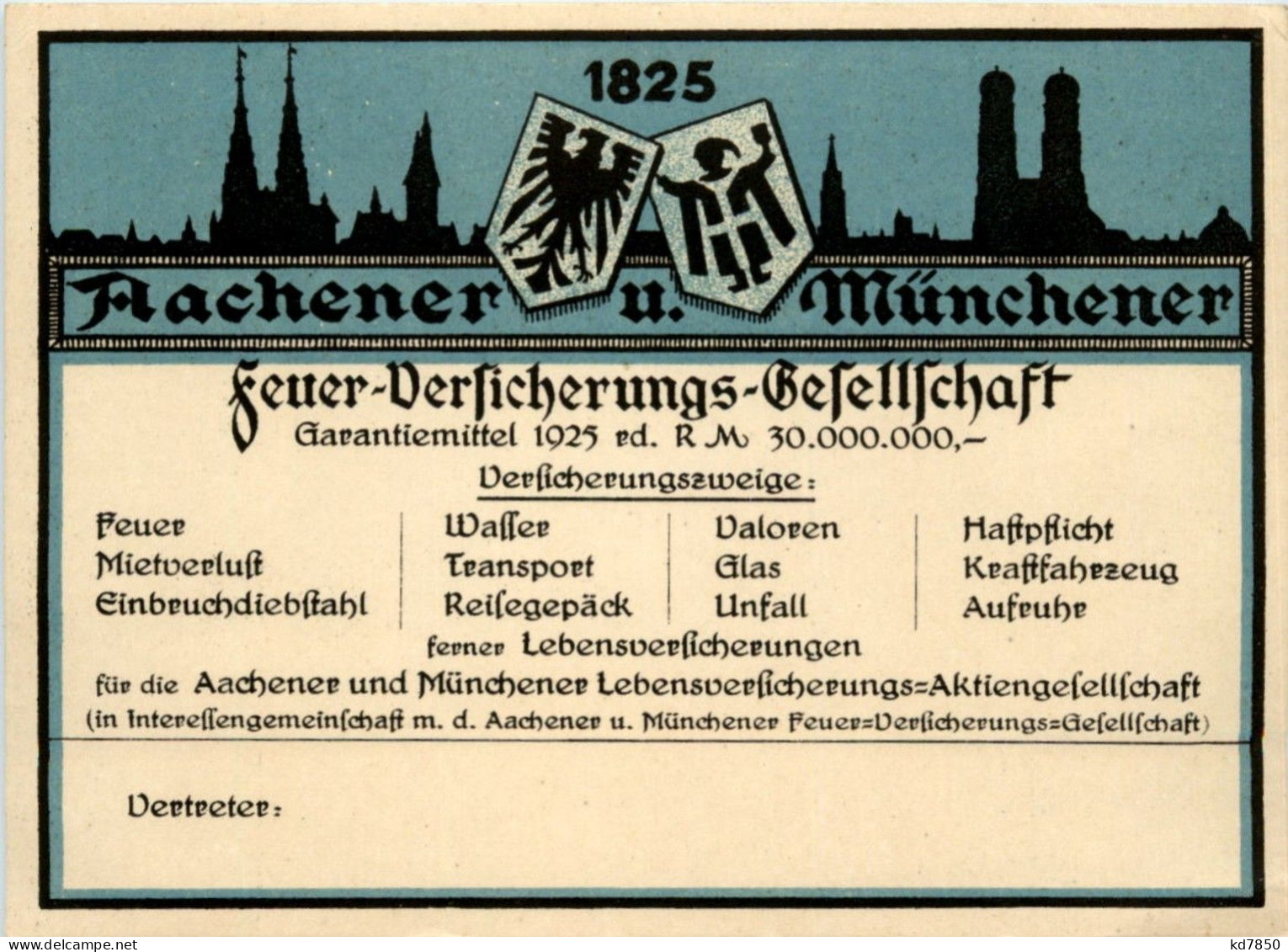 Aachener Und Münchener Feuer Versicherungs Gesellschaft - Advertising