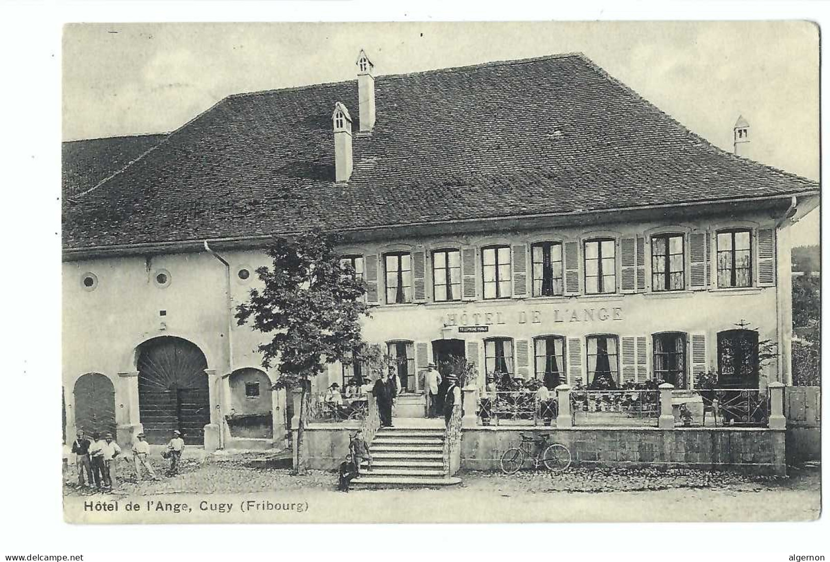 32429 -  Cugy Hôtel De L'Ange 1913 Cugy Près Payerne + Cachet Linéaire Artillerie à Pied - Other & Unclassified