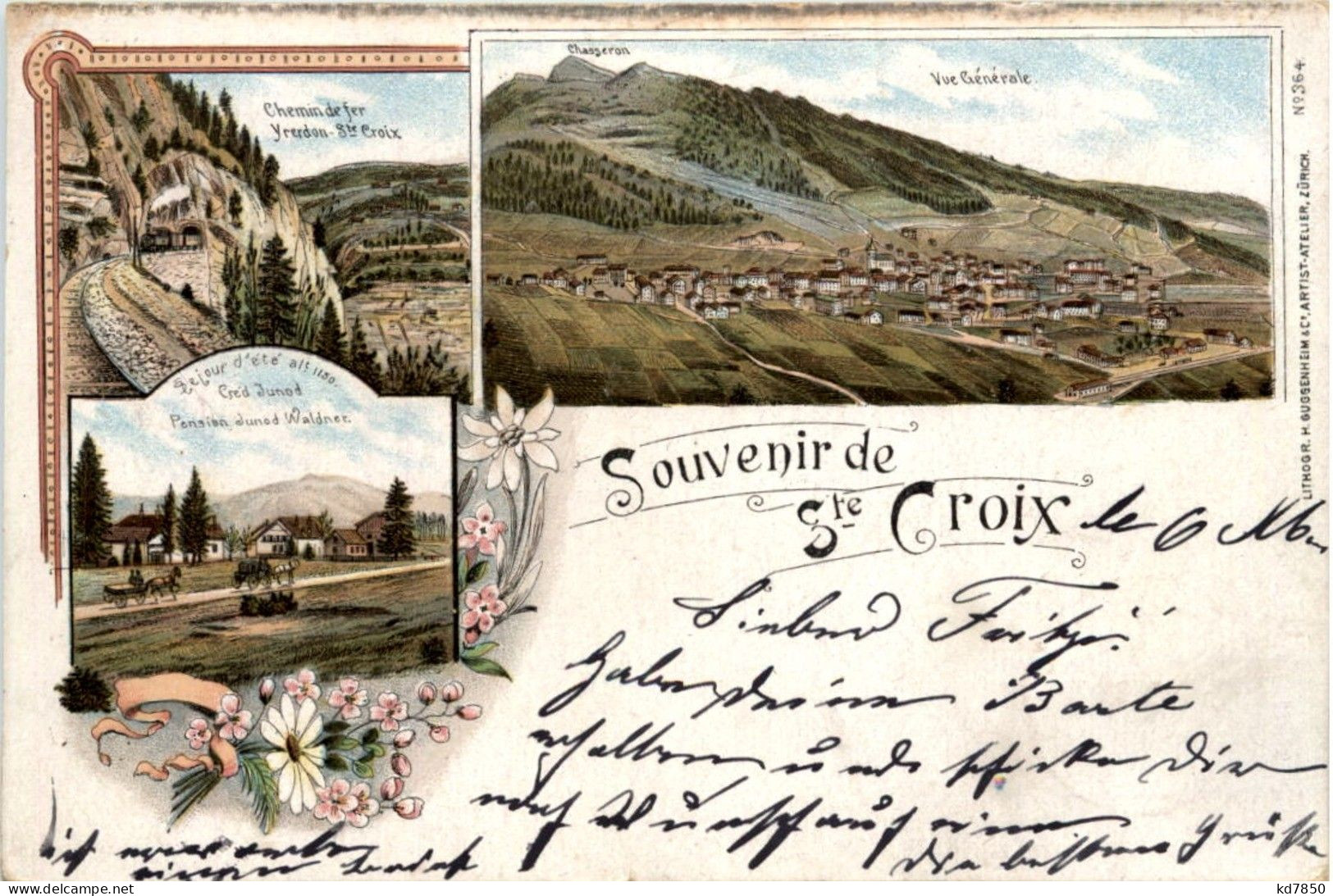 Souvenir De St. Croix - Litho - Sainte-Croix 