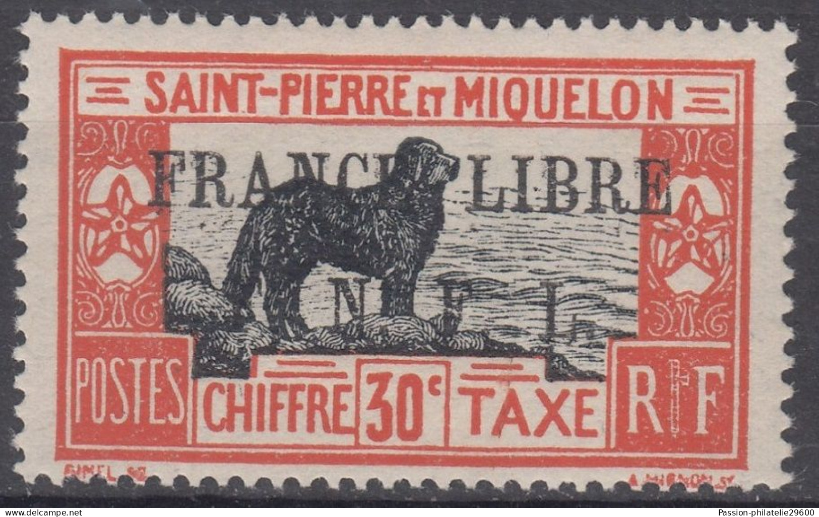 SAINT PIERRE ET MIQUELON, TAXE N°53 NEUVE * SIGNEE CALVES - Timbres-taxe