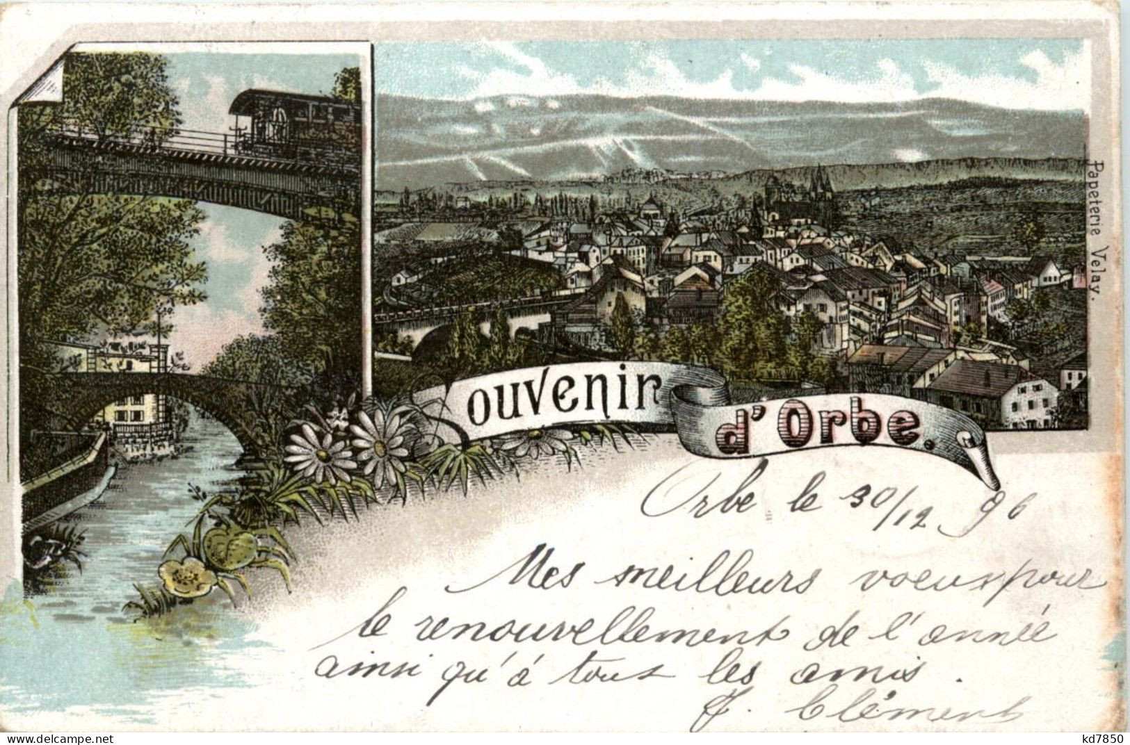 Souvenir D Orbe - Litho 1896 - Orbe