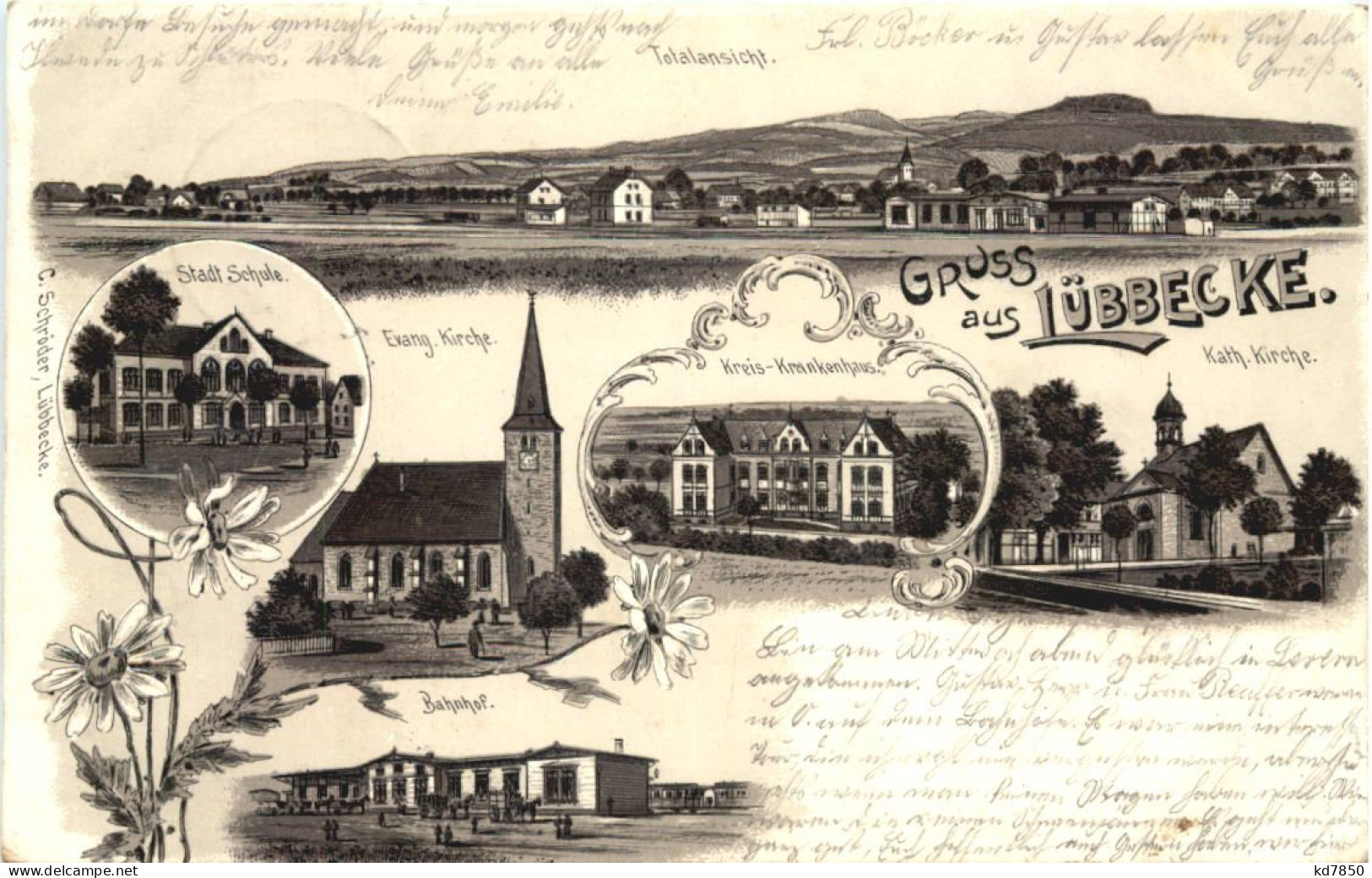 Gruss Aus Lübbecke - Litho - Minden