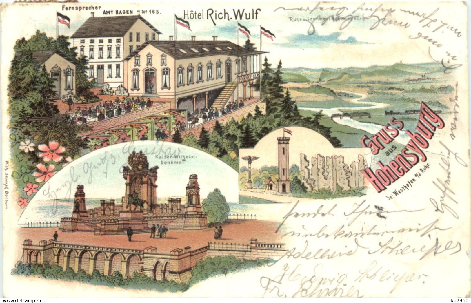 Gruss Aus Hohensyburg - Hotel Rich. Wulf - Litho - Dortmund