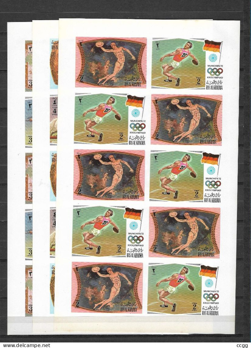 Olympische Spelen 1972, Ras Al Khaima -  Zegels In  3 Velletjes - Postfris - Sommer 1972: München