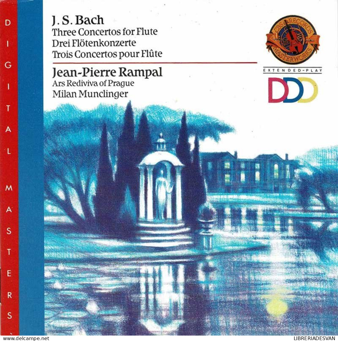 J. S. Bach. Jean-Pierre Rampal - Three Concertos For Flute. CD - Classical