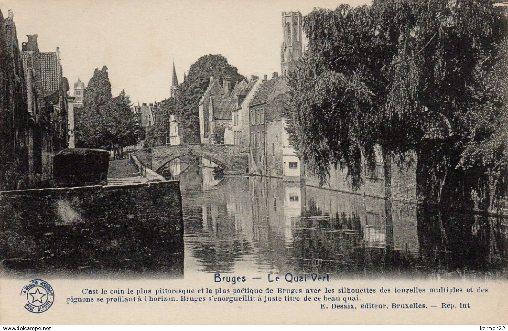 CPA BELGIQUE BRUGES LE QUAI VERT - Brugge