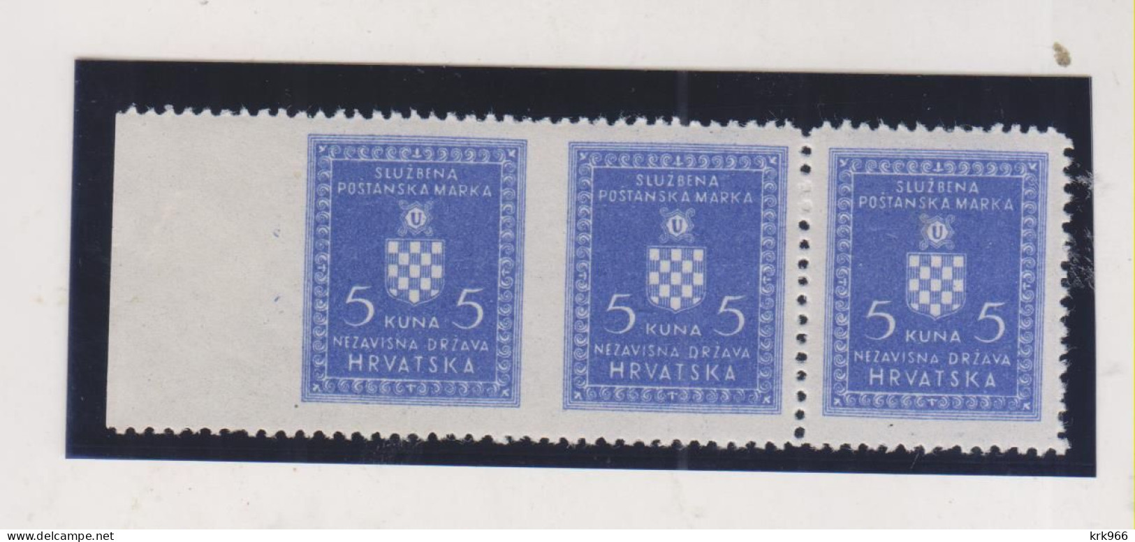 CROATIA WW II  , 5  Kn  Official Left Imperforated MNH - Croatie