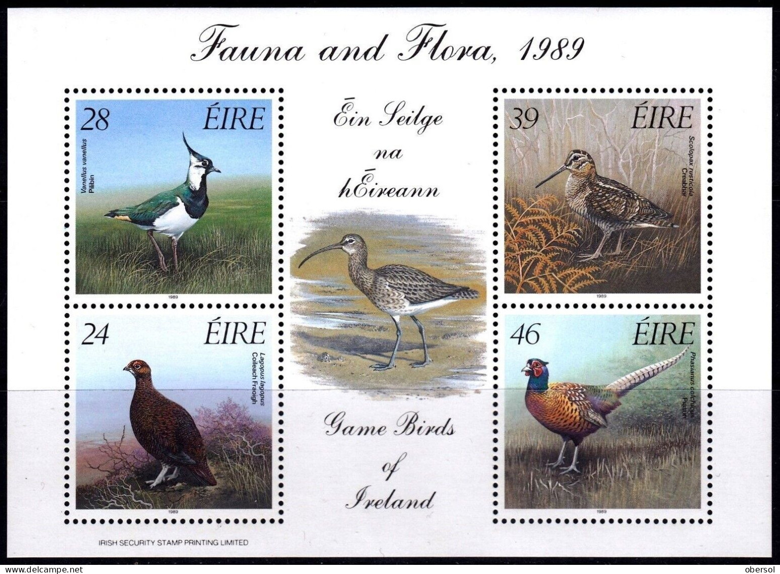 Ireland 1989 Bird Games Complete Souvenir Sheet SC 758a MNH - Unused Stamps